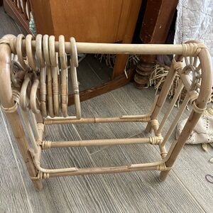 Natural Rattan doll clothing rack in Light Tan